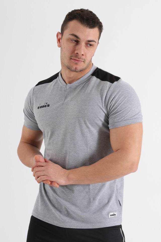 Diadora Muline Pamuklu Kamp Tişört Gri