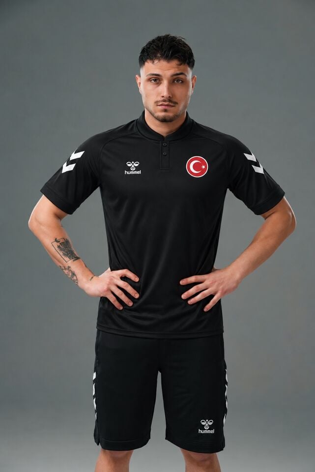 Armin Milli Takım Bebe Yaka Pamuklu Tişört Siyah
