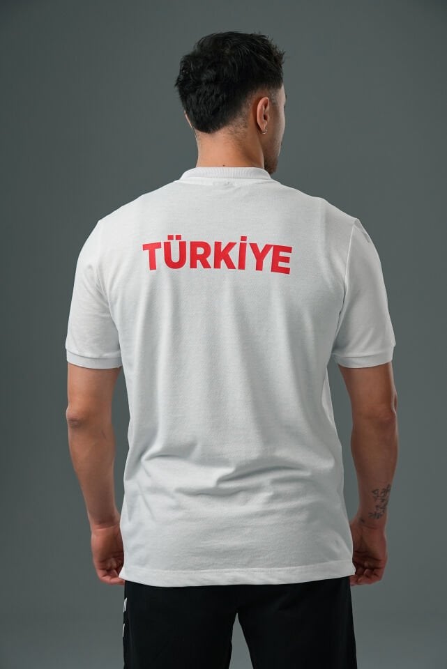 Armin Milli Takım Pamuklu Kamp Tişört Beyaz