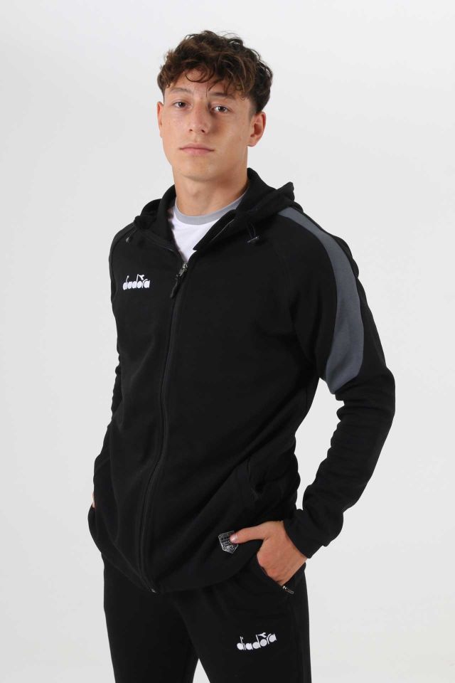 Satürn Kapüşonlu Pamuklu Sweatshirt Siyah