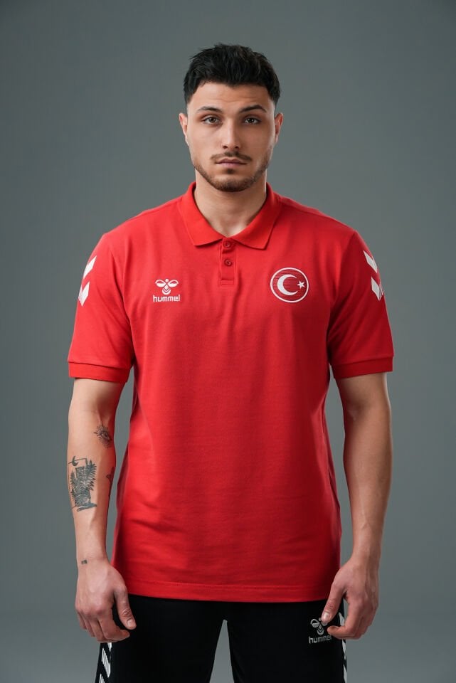 Armin Milli Takım Pamuklu Kamp Tişört Kırmızı