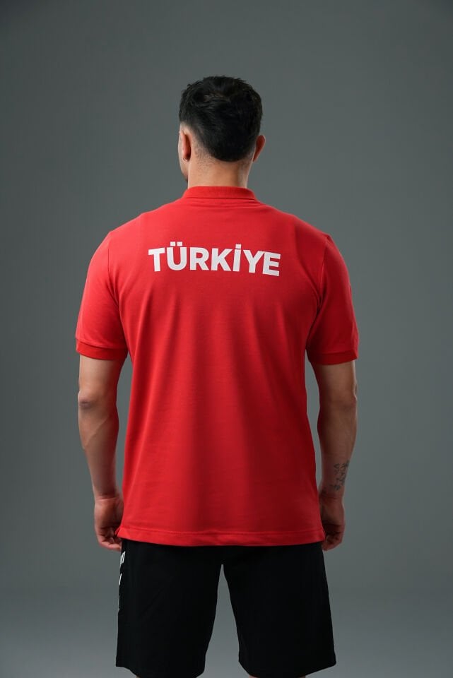 Armin Milli Takım Pamuklu Kamp Tişört Kırmızı
