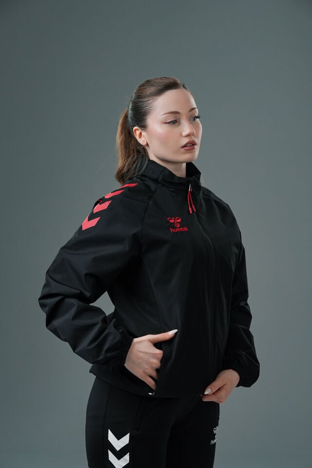 Hummel Line Yağmurluk Siyah-Kırmızı